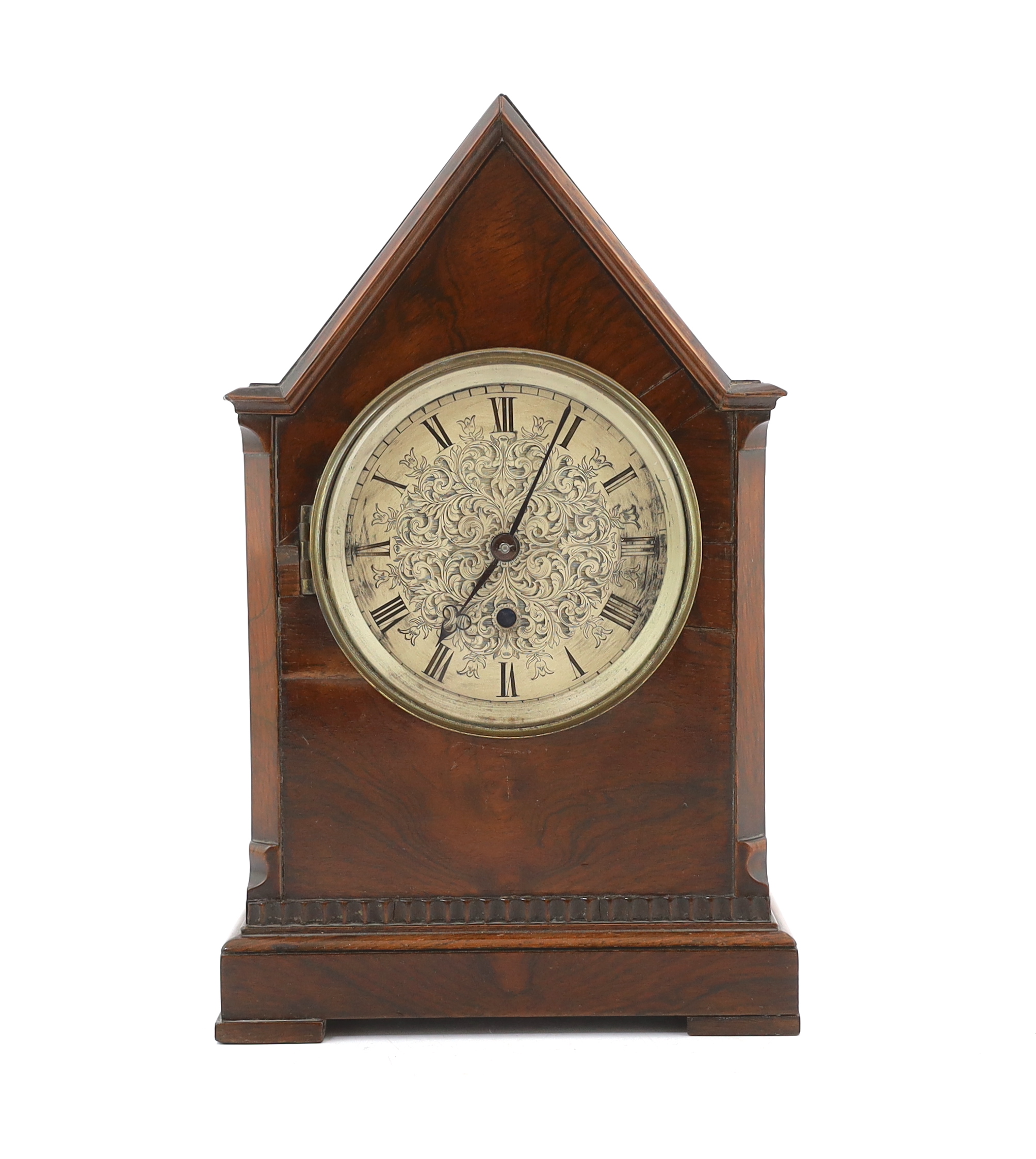 An early Victorian mahogany mantel timepiece